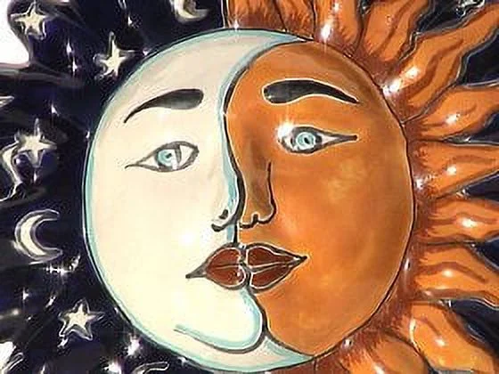 Small Eclipse Talavera Ceramic Sun Face