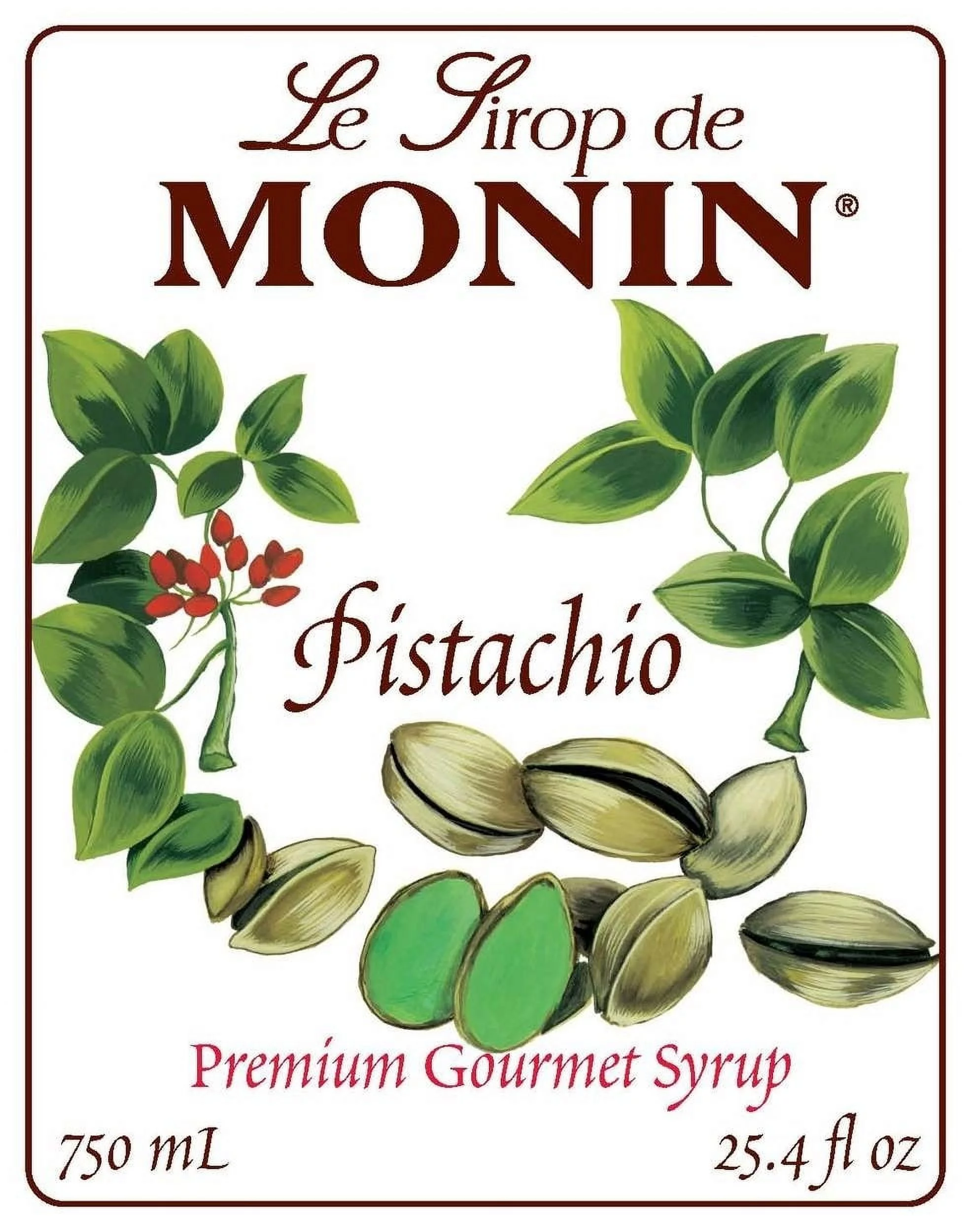 Monin 750 ml Glass Bottle Pistachio