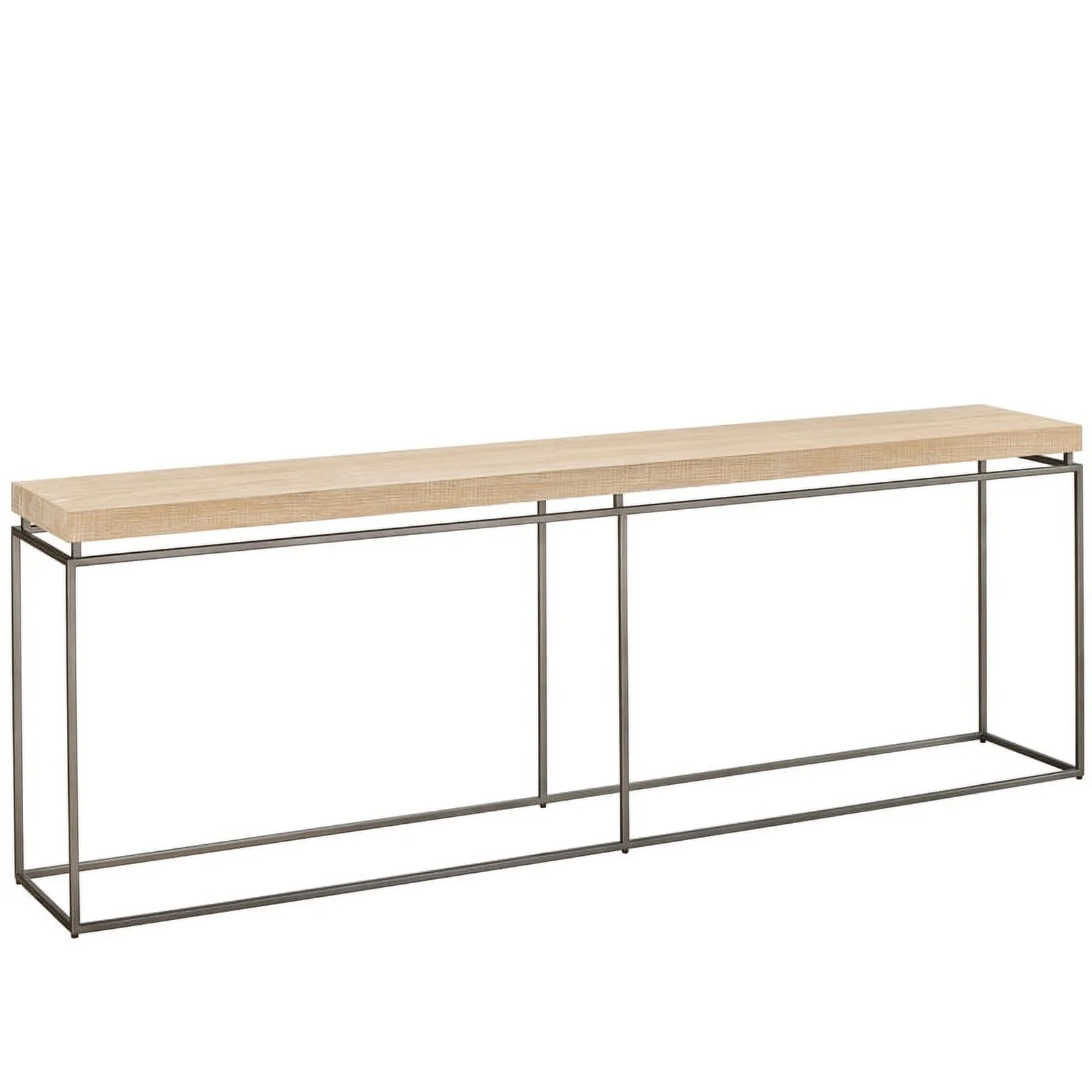 Maklaine Contemporary Farmhouse Console Table in Tan Natural Oak