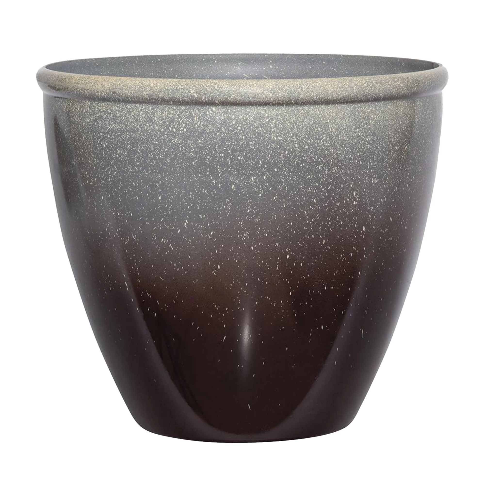 Suncast Seneca Ombre Decorative Planter Flower Pot, Bronze/Brown (6 Pack)