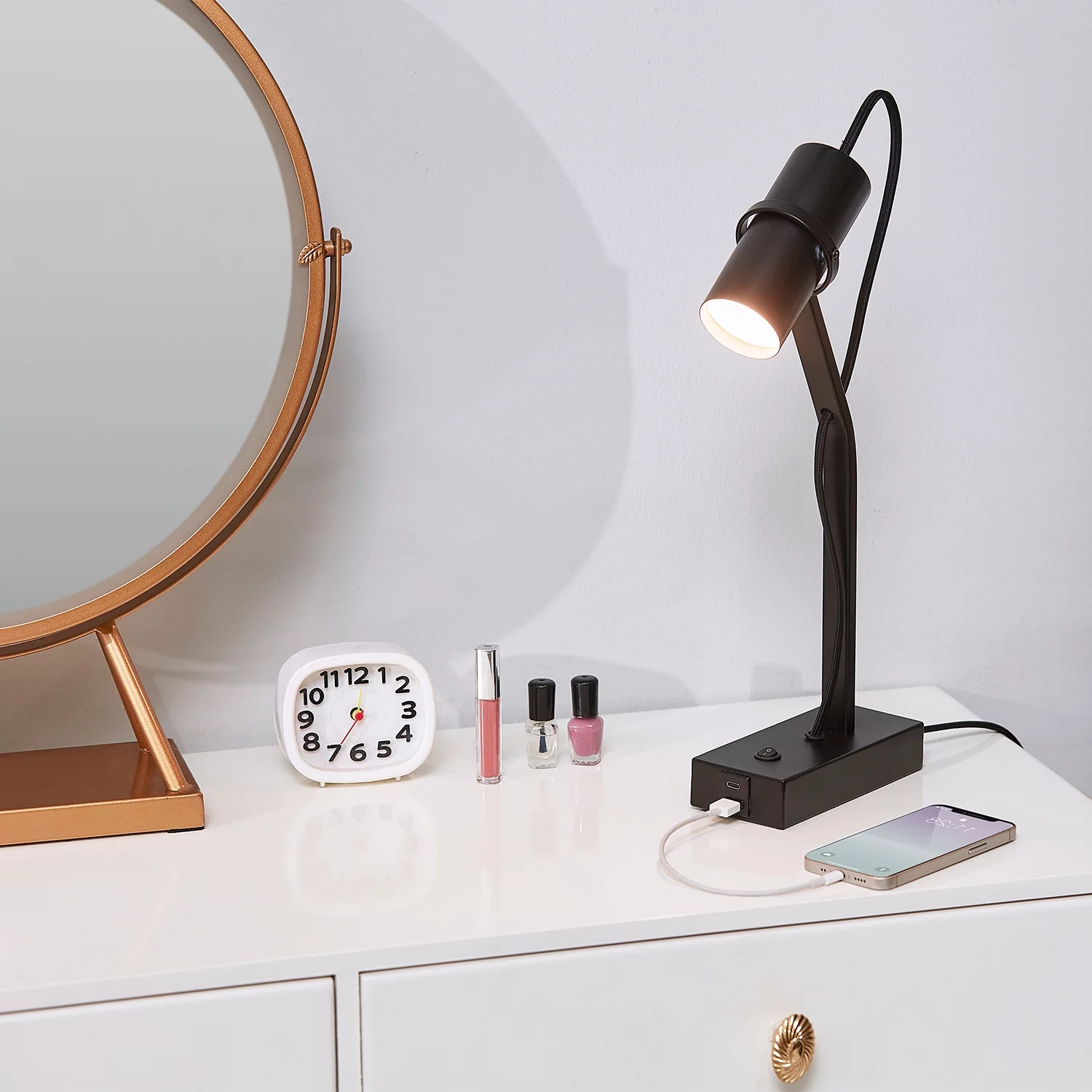 Globe Electric LED Desk Lamp with Matte Black Shade, 91002621