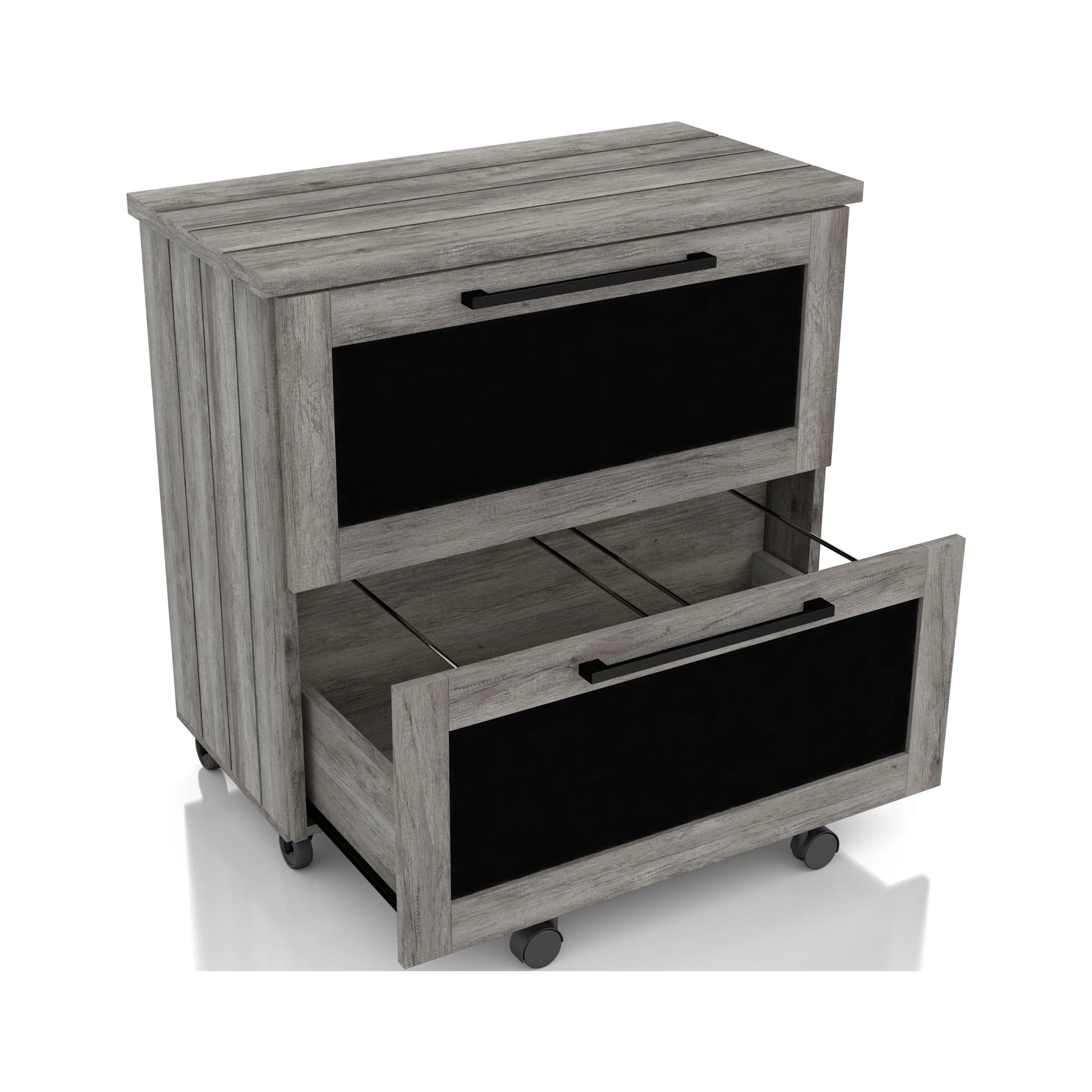 Denhour DH BASIC Rustic Grey 2-Drawer File Cabinet by