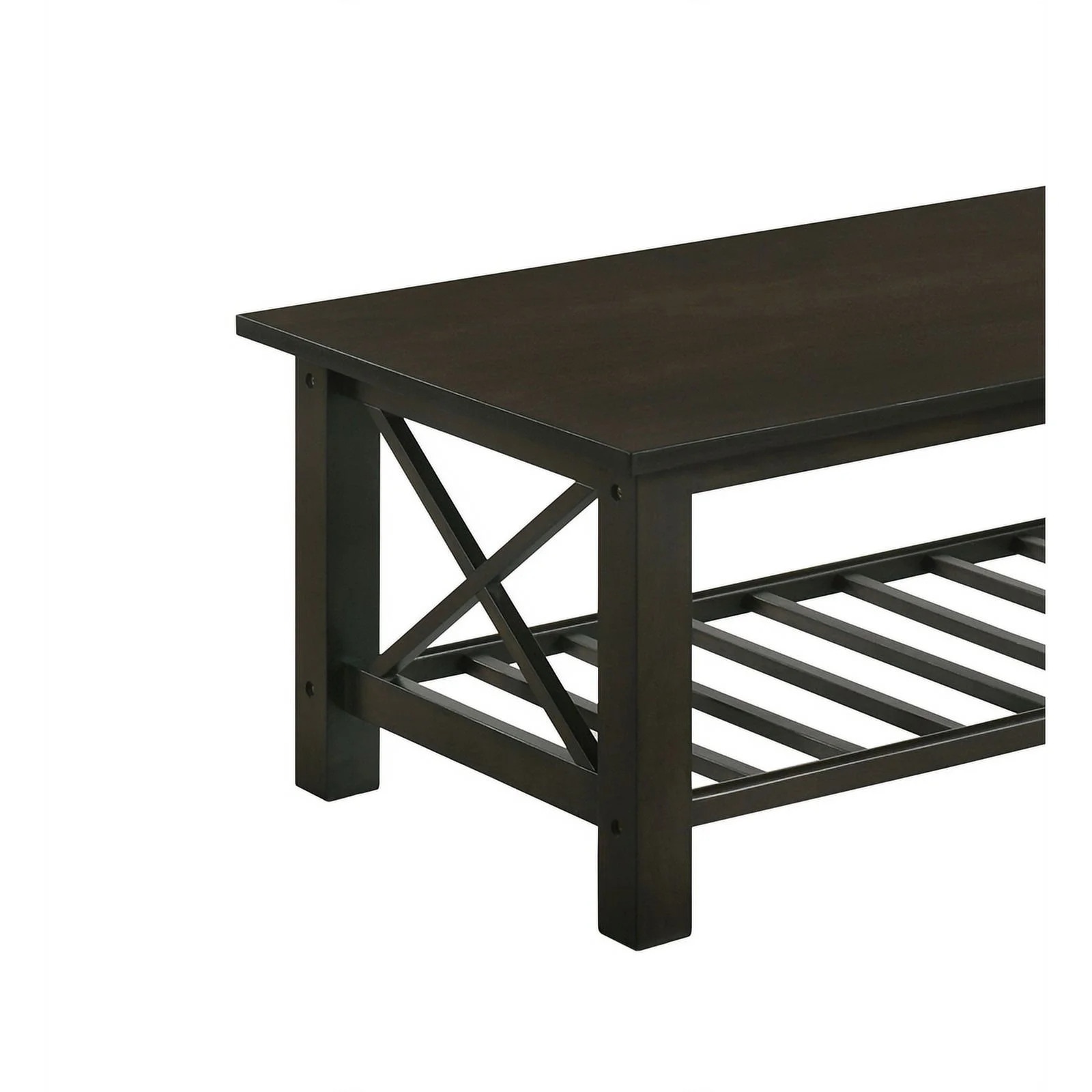 New Classic Furniture Vesta 1-Shelf Rectangle Wood Coffee Table in Espresso