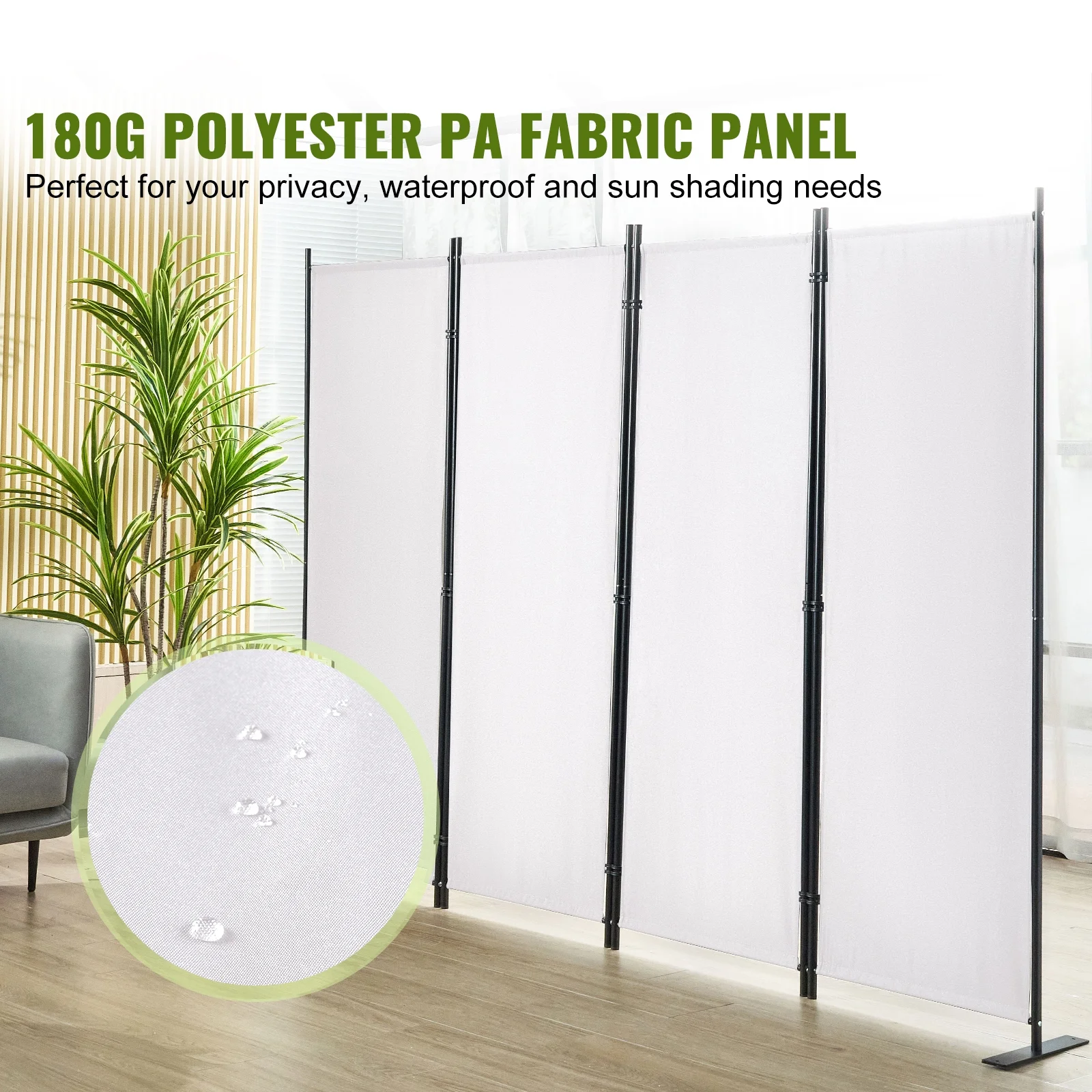 SKYSHALO Room Divider 4 Panel Folding Privacy Screen 88.2