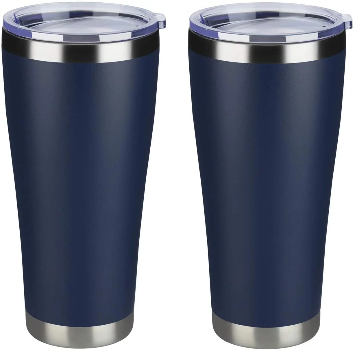MEWAY 30oz Stainless Steel Tumblers Bulk 2 Pack ,Vacuum Insulated Cups Double Wall Large Tumbler with Lid ,Powder Coated Coffee Mugs for Ice & Hot Drink Gifts for Men(Navy ,Set of 2) Navy 2