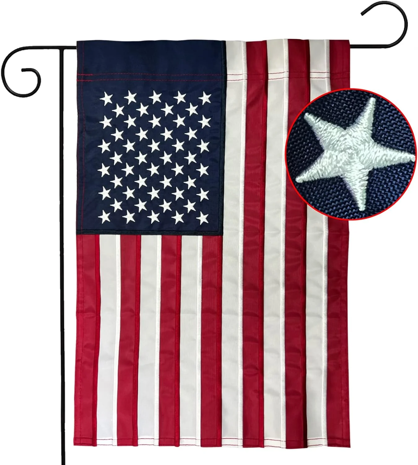 American Flag 28x40 Inch Us Garden Flag for Outside Heavy Duty Nylon American Flags for Outdoor with Embroidered Stars Sewn Stripes American Flag 28x40 Inch with Sleeves All Weather Lasting United