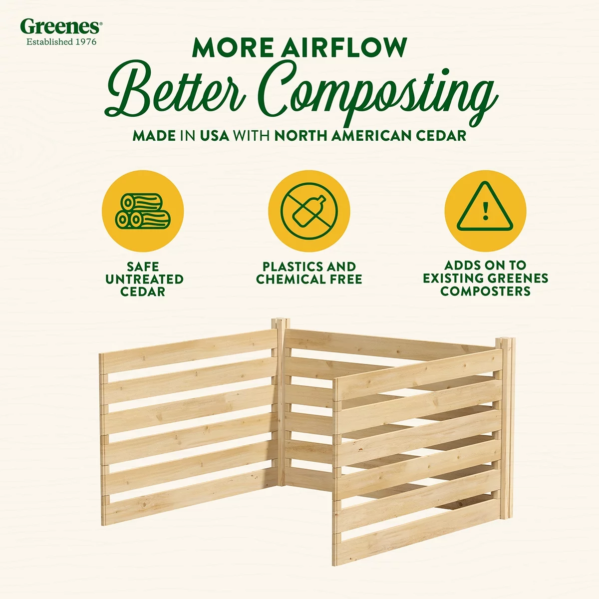 Greenes Fence Cedar Wood Composter Add-On Kit 48