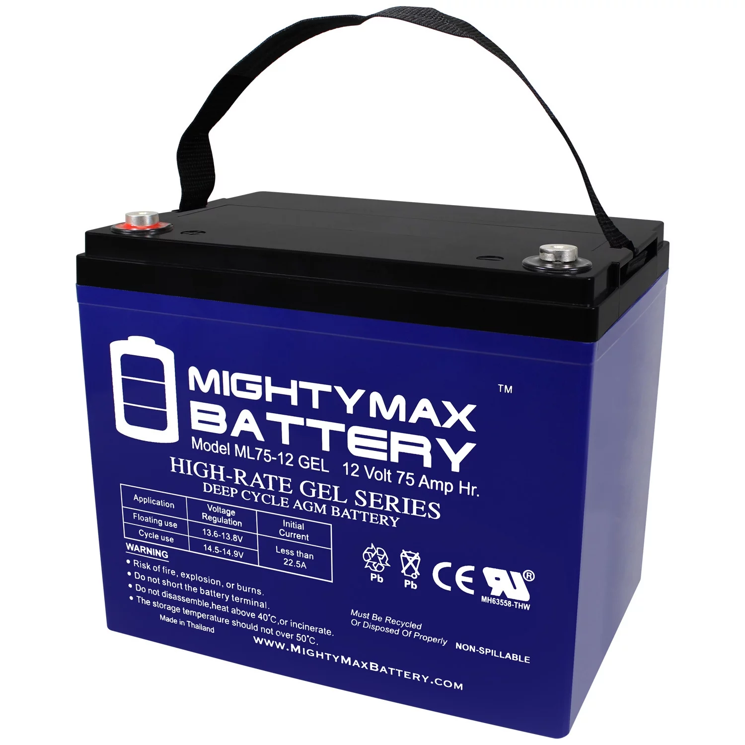 12V 75AH GEL Battery Replacement for Douglas 24DCM