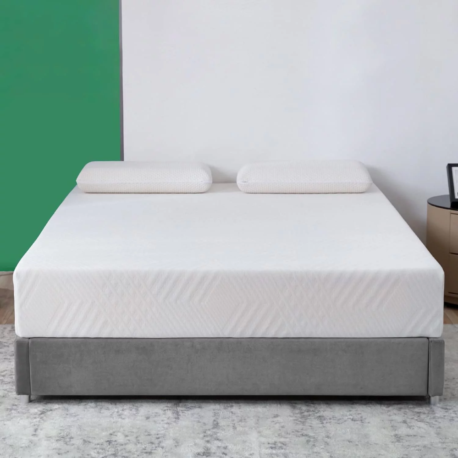 King Size Mattress in a Box, 10 inch Bed Mattresses, Cooling Gel Green Tea Memory Foam, Medium Firm