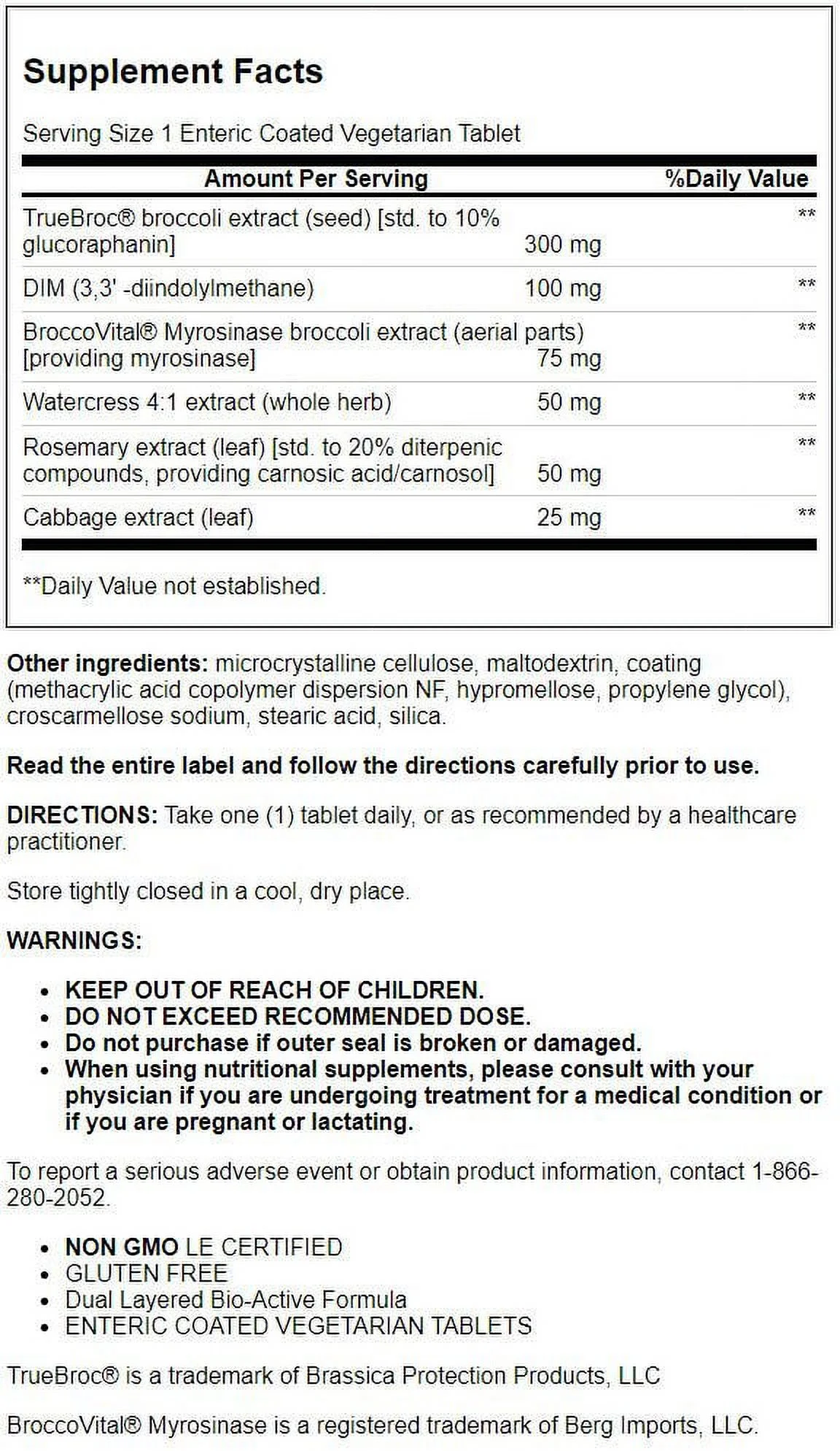 Life Extension Optimized Broccoli with Myrosinase - Liver and detox supplement, advanced bioavailable - Once-daily - Gluten-Free, Non-GMO - 30 Vegetarian Capsules