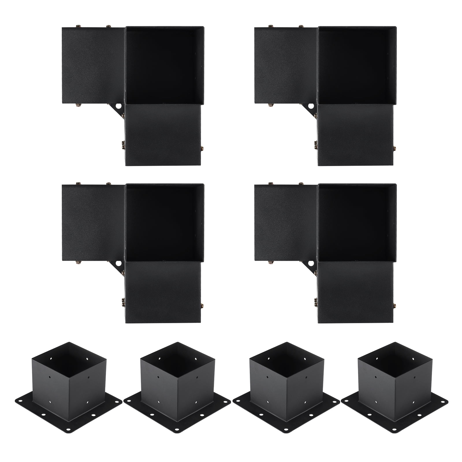 SKYSHALO 6''x6'' Pergola Bracket Kit 3-Way Woodworks DIY Post for Gazebos 8 pcs