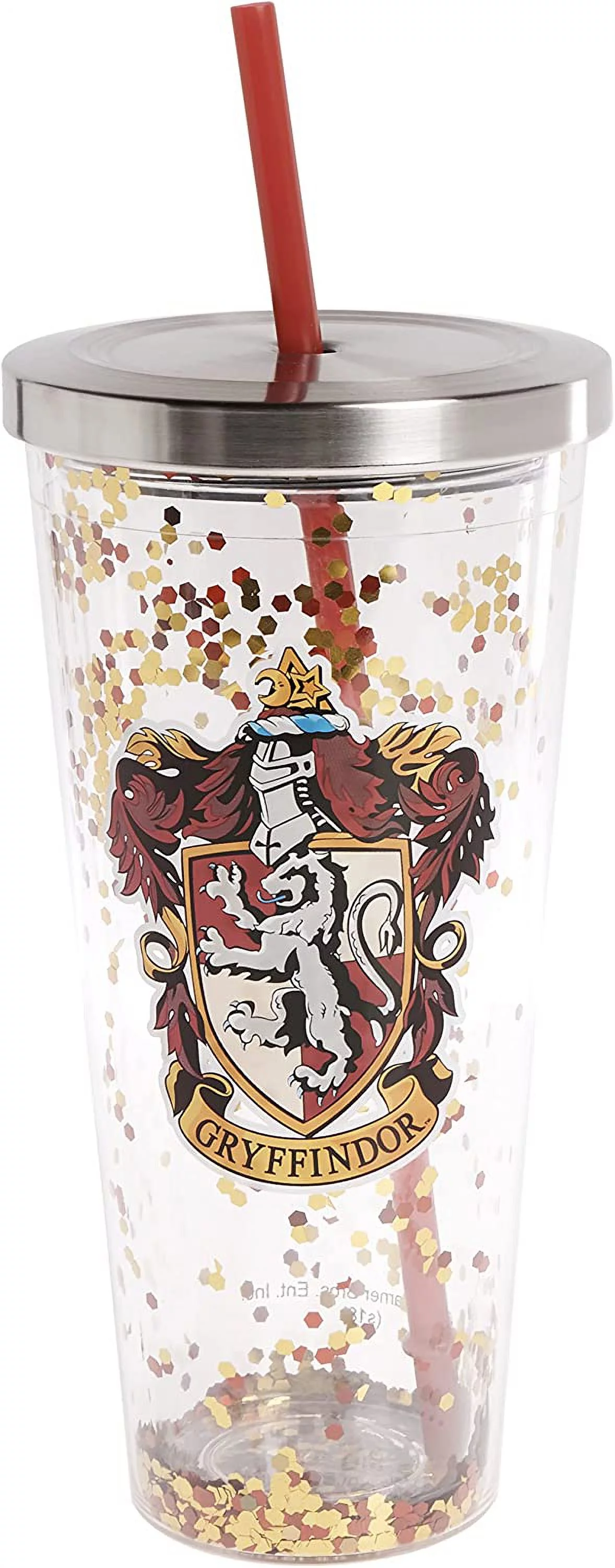 Harry Potter: Gryffindor - Red Gold Glitter 20oz Acrylic Double Walled Tumbler Cup