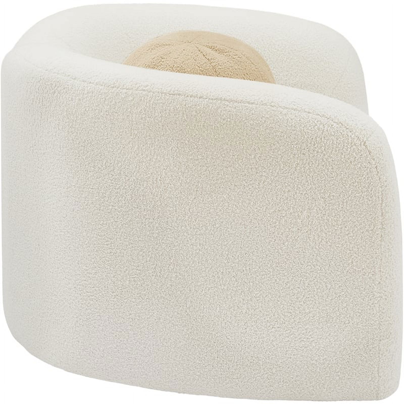 Meridian Furniture Kali Cream Faux Shearling Teddy Fabric Chair