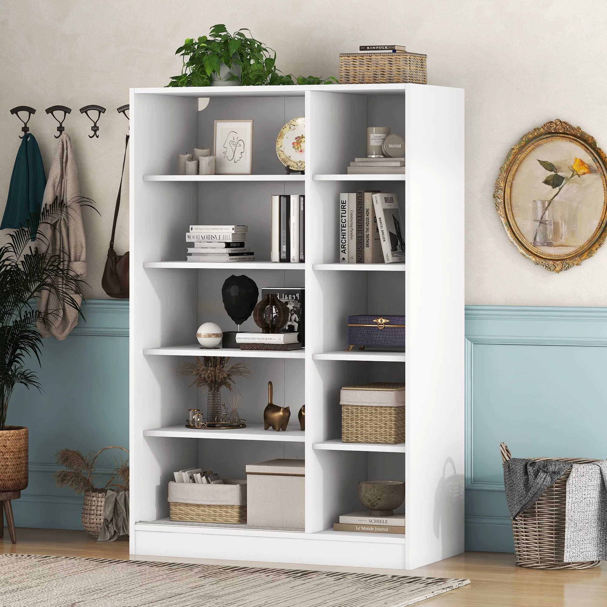 Homiyad 3-Door Shutter Wardrobe with shelves, White