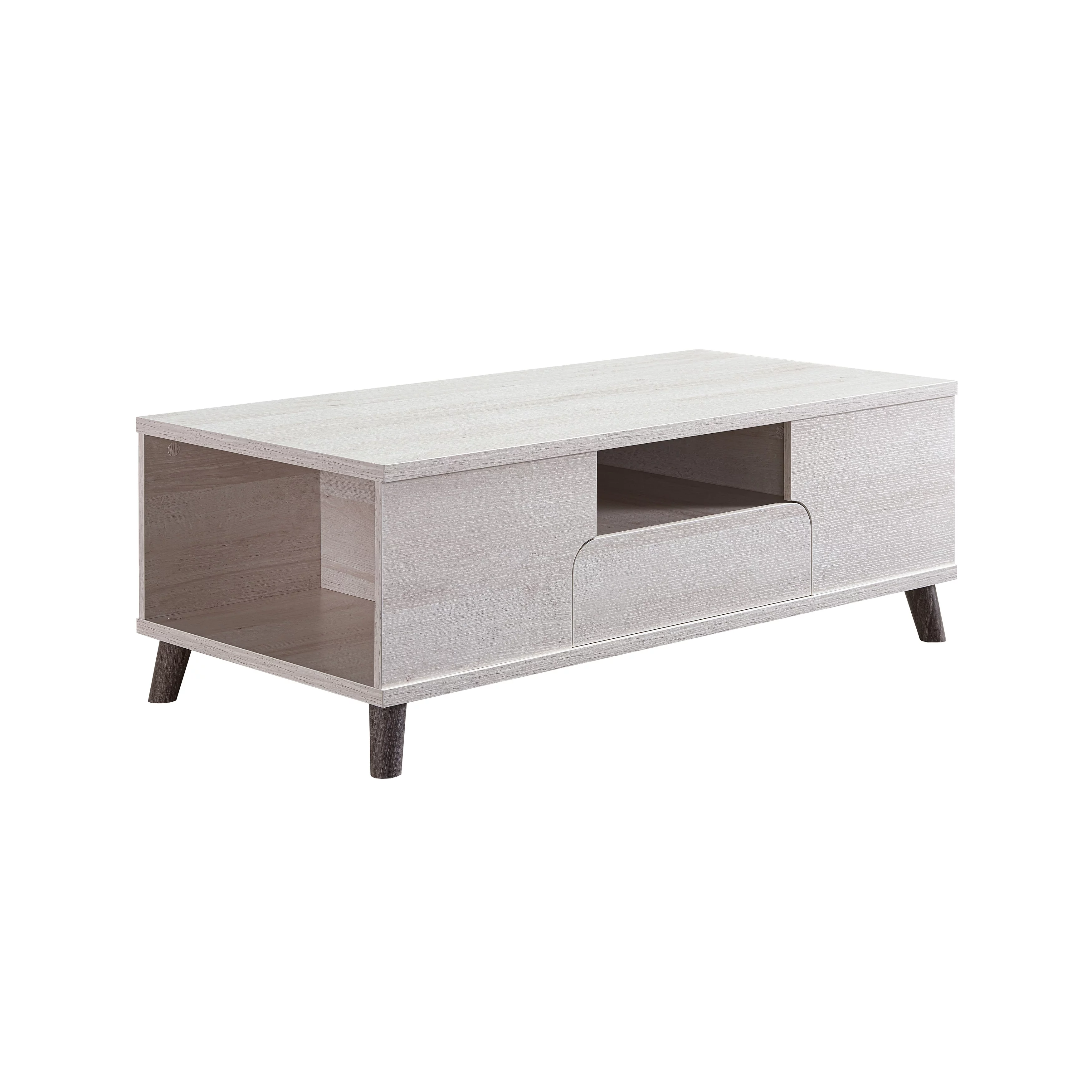 Furniture of America Mankx Mid-Century Modern White 47-inch 3-Shelf Coffee Table by