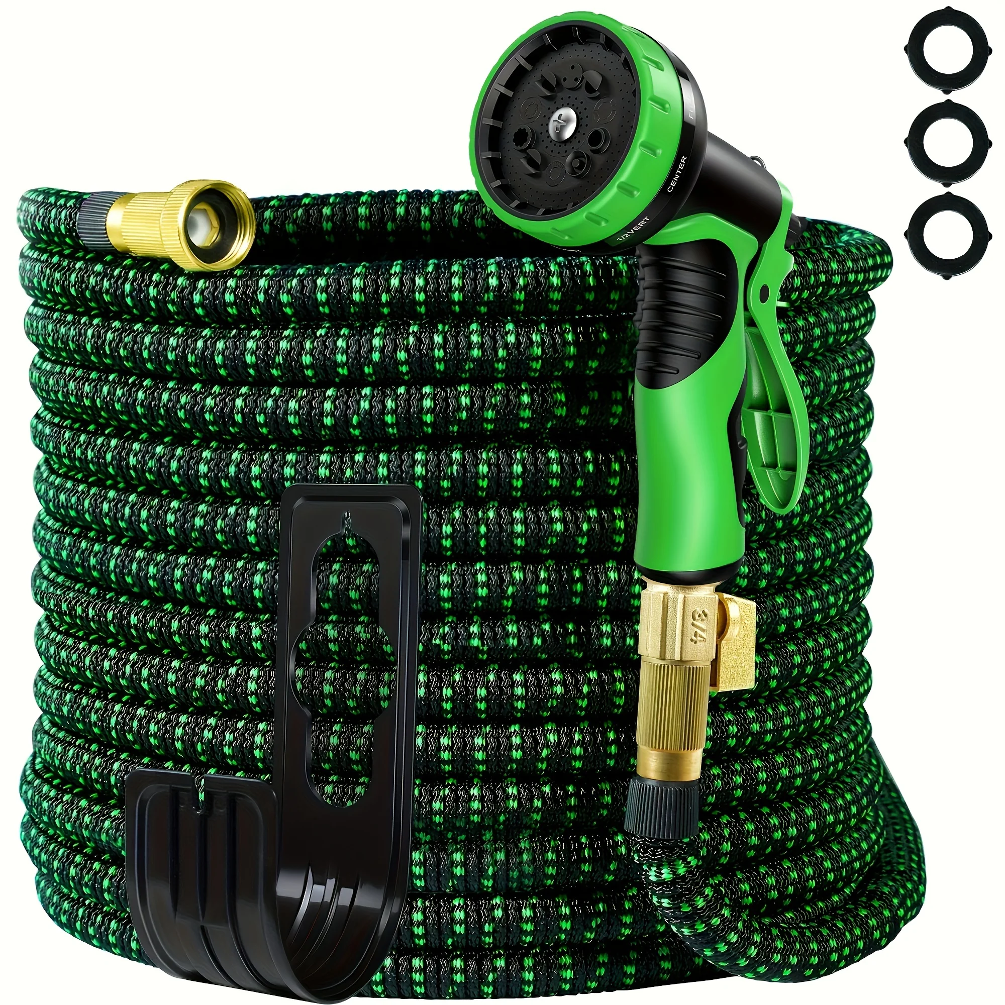 1PC upgraded 100FT expandable garden hose water hose with 10 function high-pressure nozzle, heavy-duty flexible hose, 3/4 