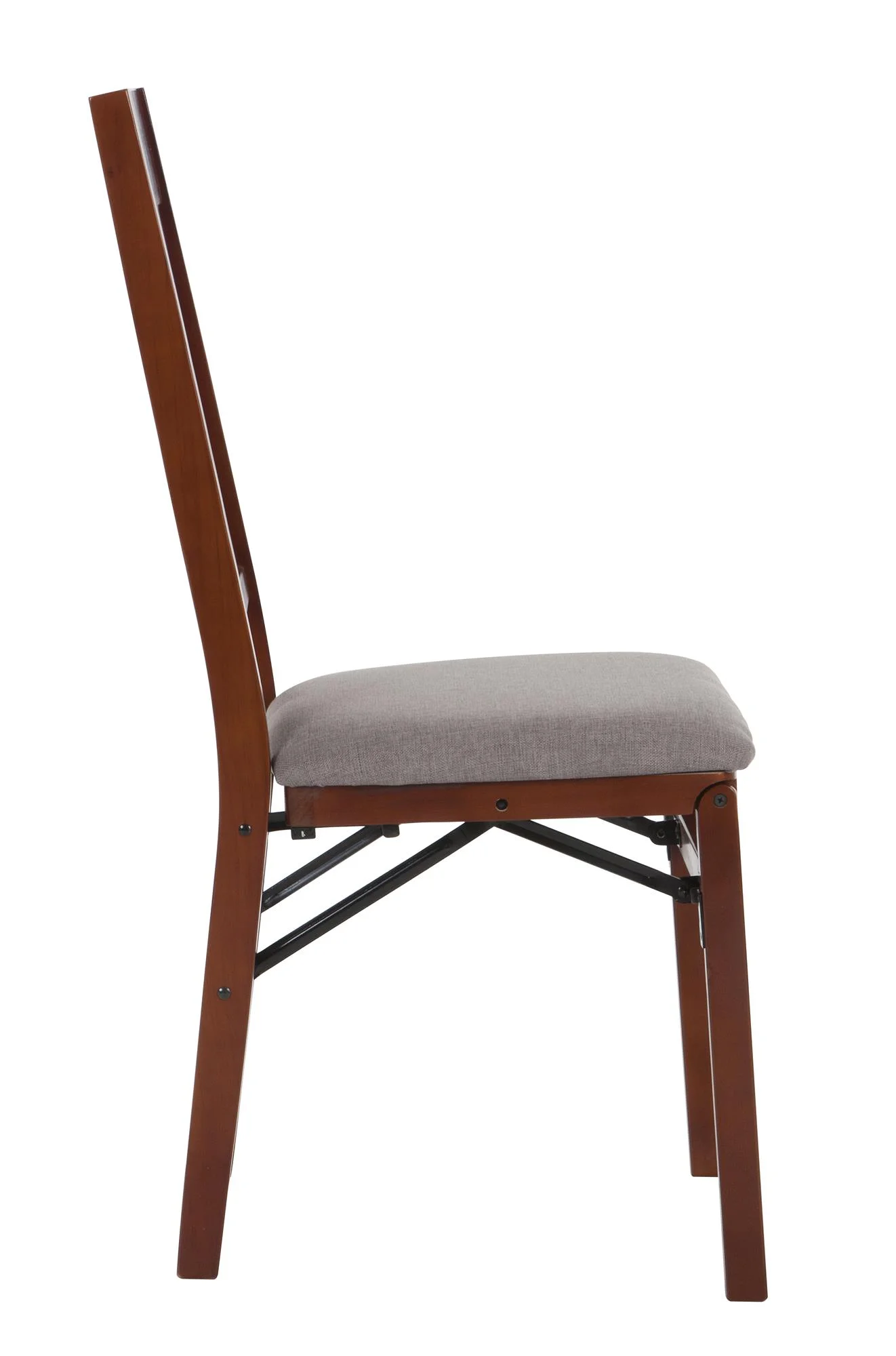 Queer Eye Oliver Mission Back Wood Folding Chair with Fabric Seat, Walnut Brown, 2-Pack