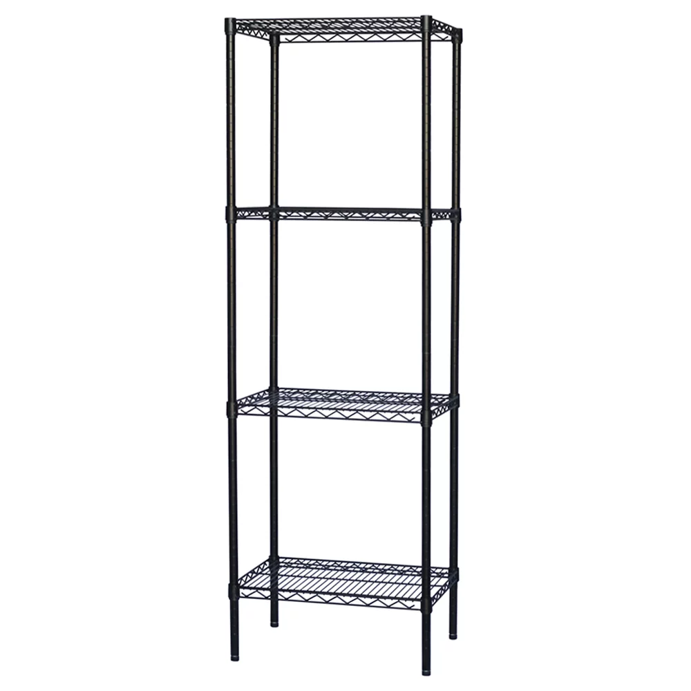 Shelving Inc. Black Wire Shelving with 4 Tier Shelves - 8