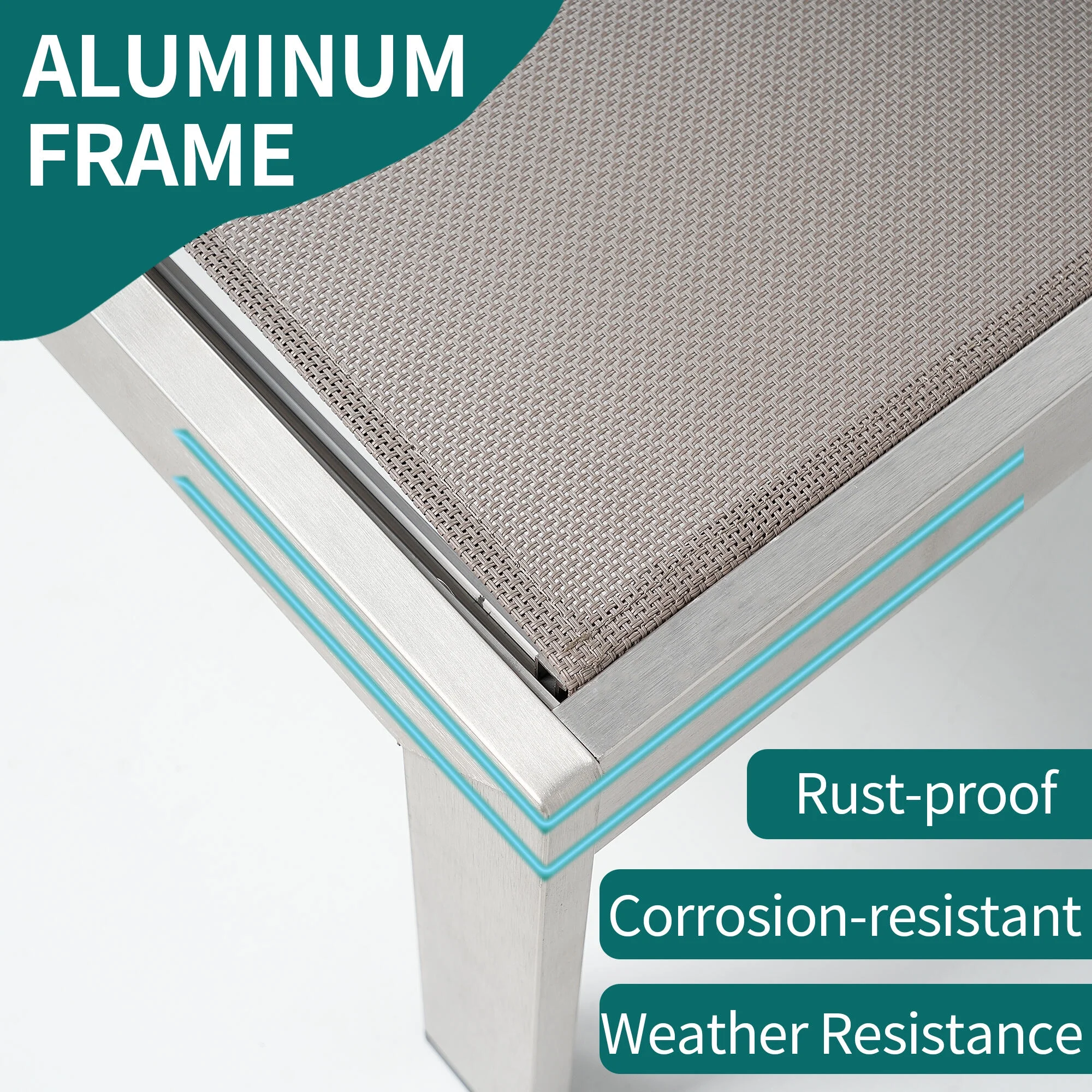 Sumdeal 3pcs Patio Chaise Lounge Set Aluminum Recliner Chair Table Outdoor Adjust,Gray