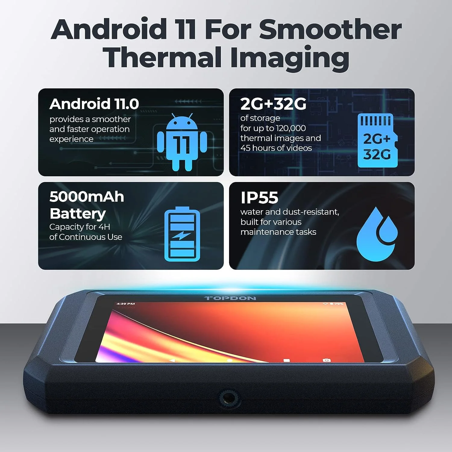 Thermal Imaging Camera TOPDON TC003 256x192 IR High Resolution Dual-Camera, 5