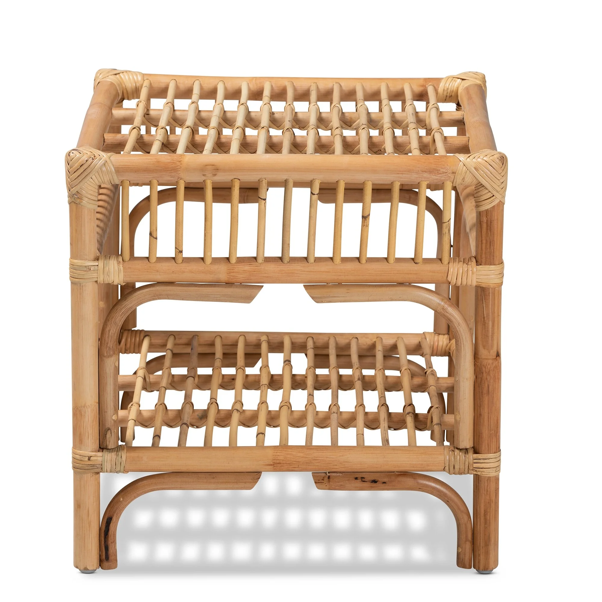 bali & pari Rose Modern Bohemian Natural Brown Rattan End Table