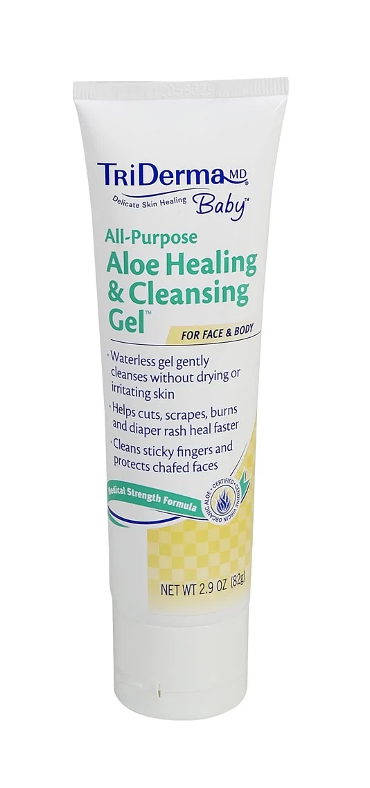 TriDerma® All Purpose Aloe Healing & Cleansing Gel™ Helps Soothe and Clean Sensitive Baby Skin (2.9 oz)