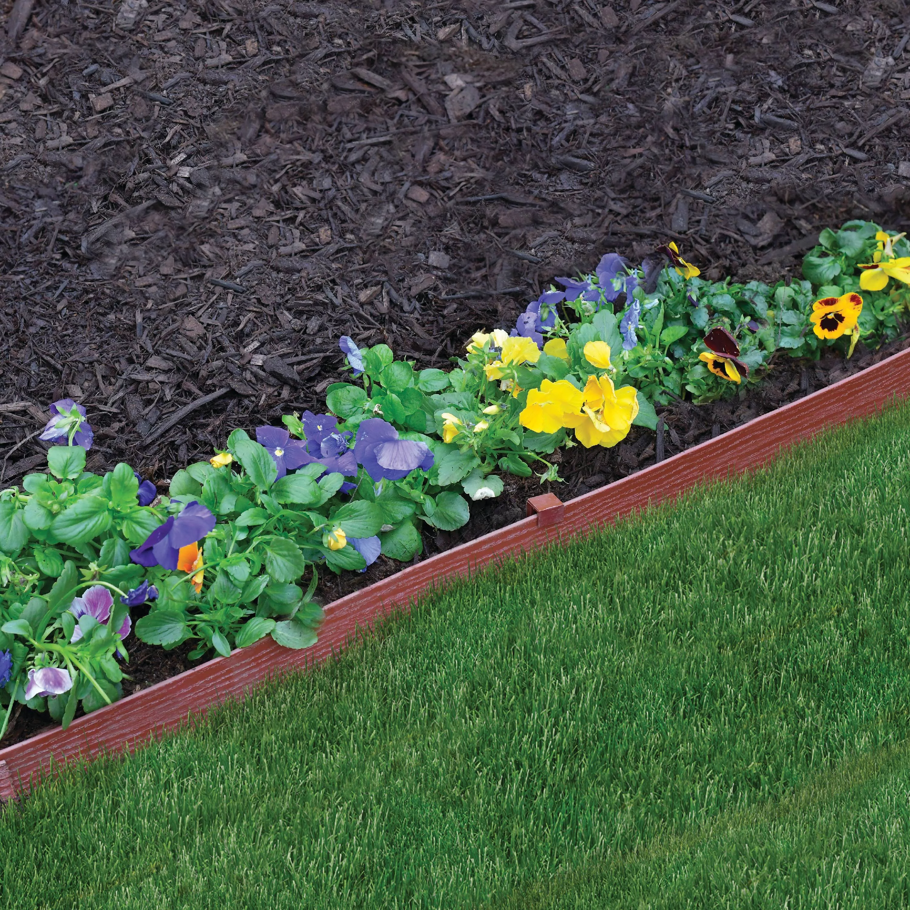 EasyFlex Embossed 2-in-1 Landscape Edging in Rde, 20 ft. Kit, Plastic