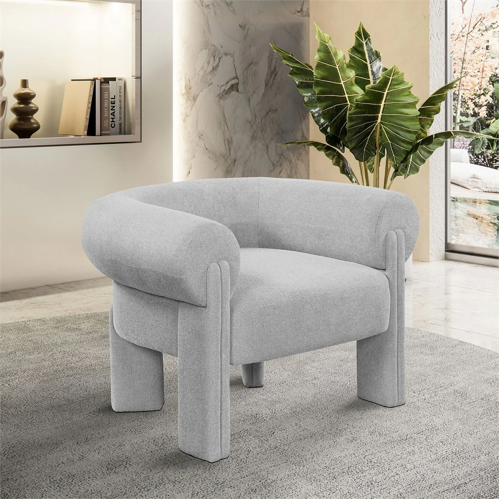 Meridian Furniture Stefano Grey Fabric Accent Chair