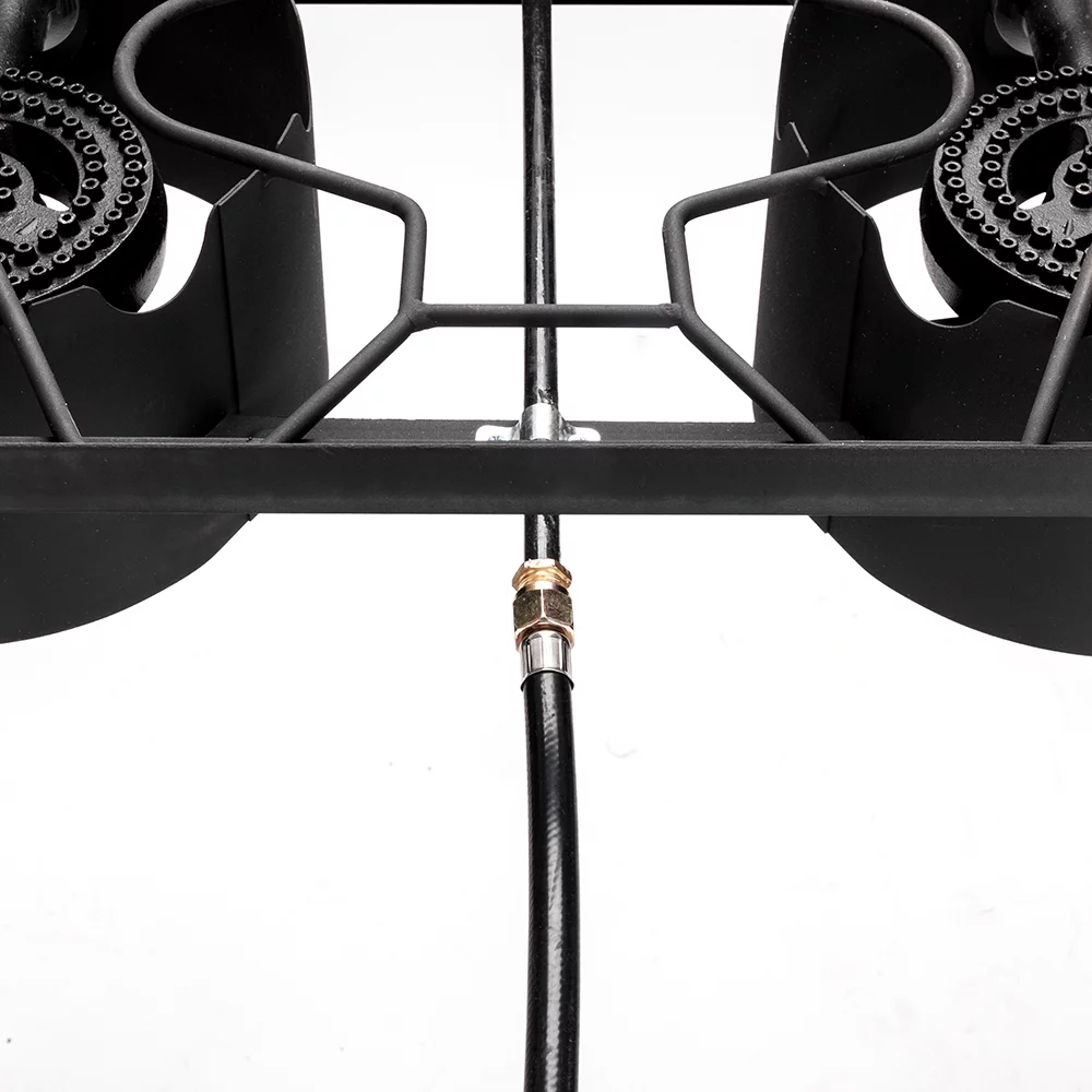 Portable High Pressure Double Burner Propane Gas Camp Stove with 150000-BTU Cast Iron Patio Cooking Burner - Ideal for Outdoor Cooking and Camping