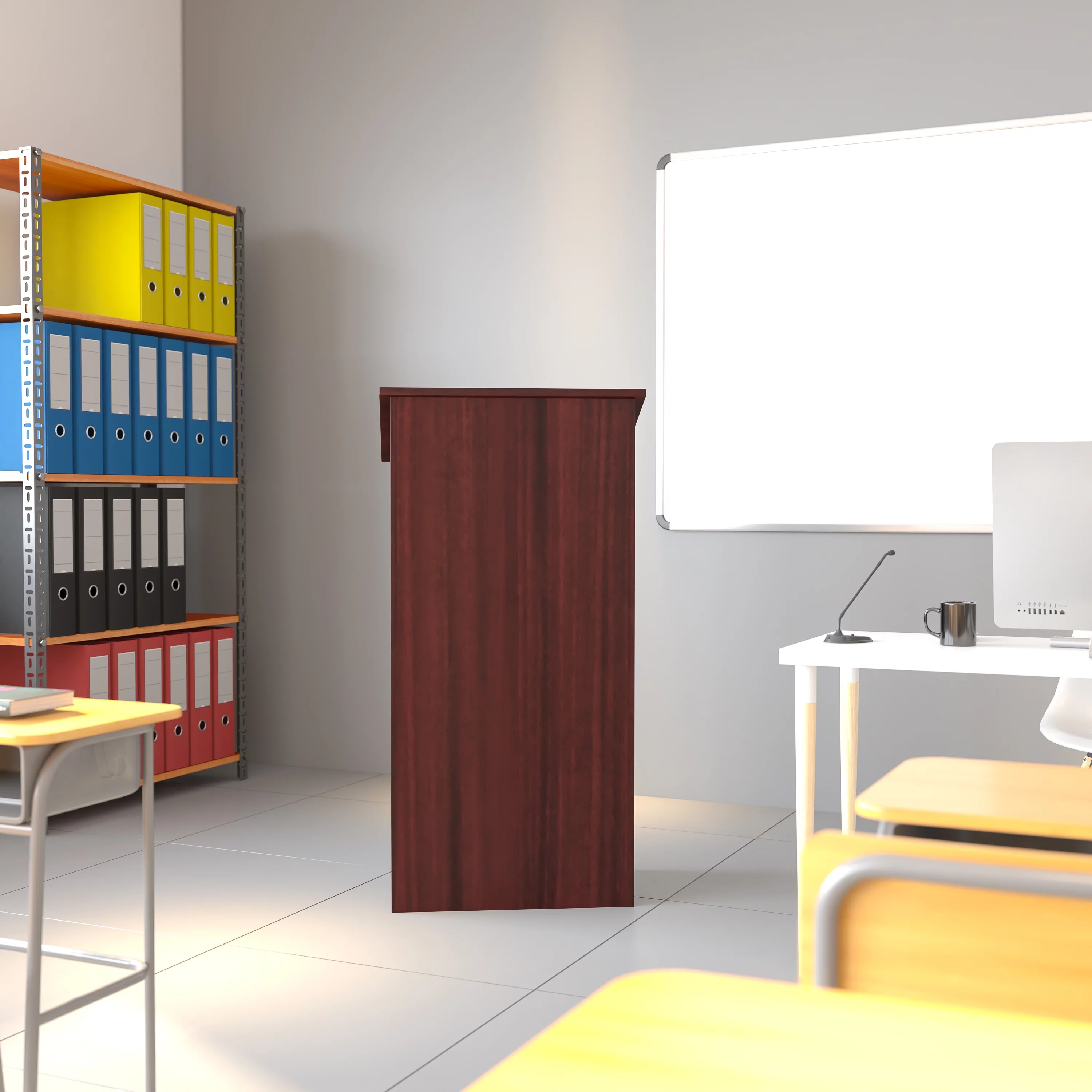 BizChair Stand-Up Wood Lectern in Mahogany