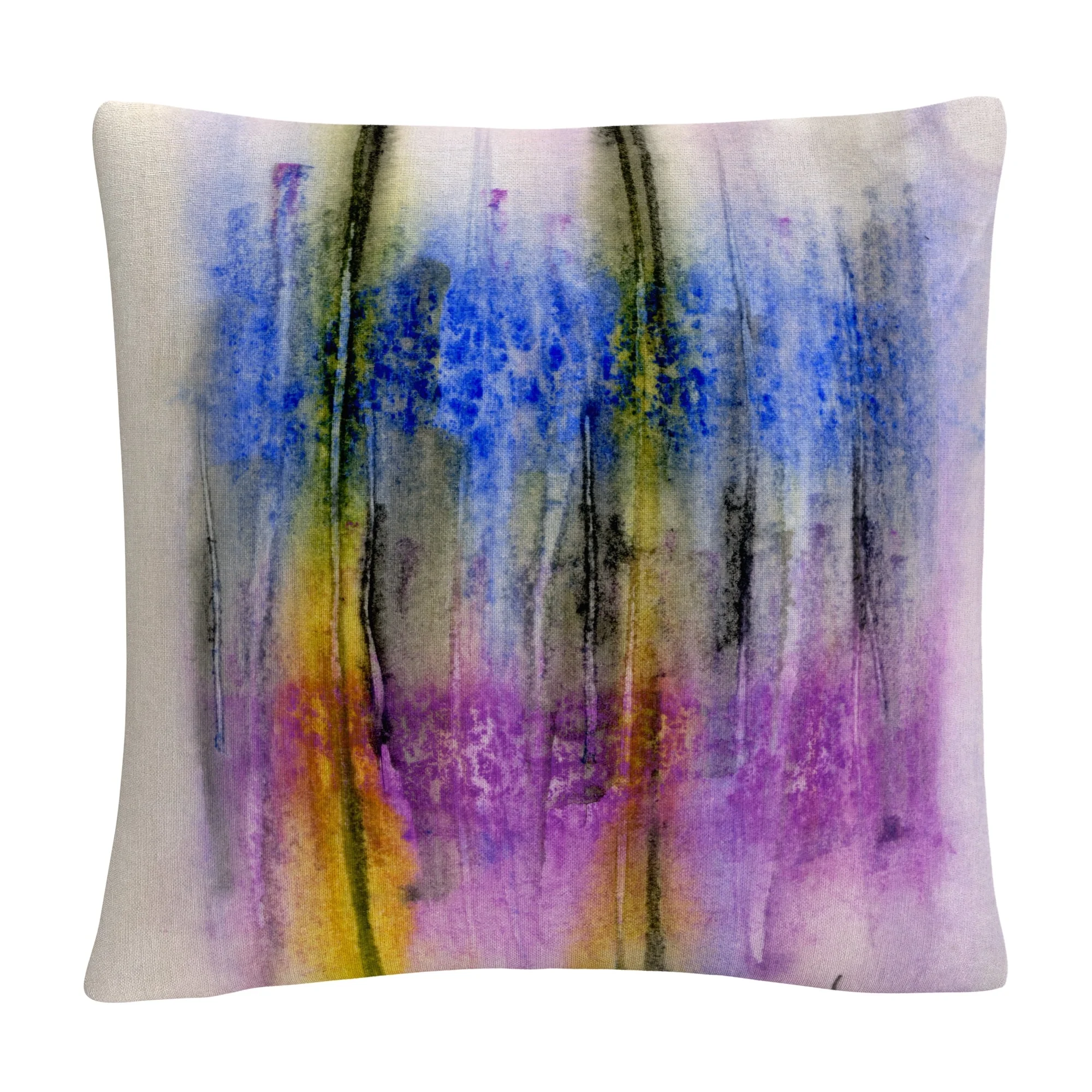 Aural' Colorful Shapes Line Composition By Anthony Sikich 16 X 16 Decorative Throw Pillow