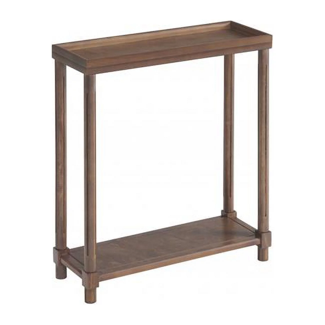 HomeRoots 515520 24 in. Wood Rectangular End Tables with Shelf, Brown - Set of 2