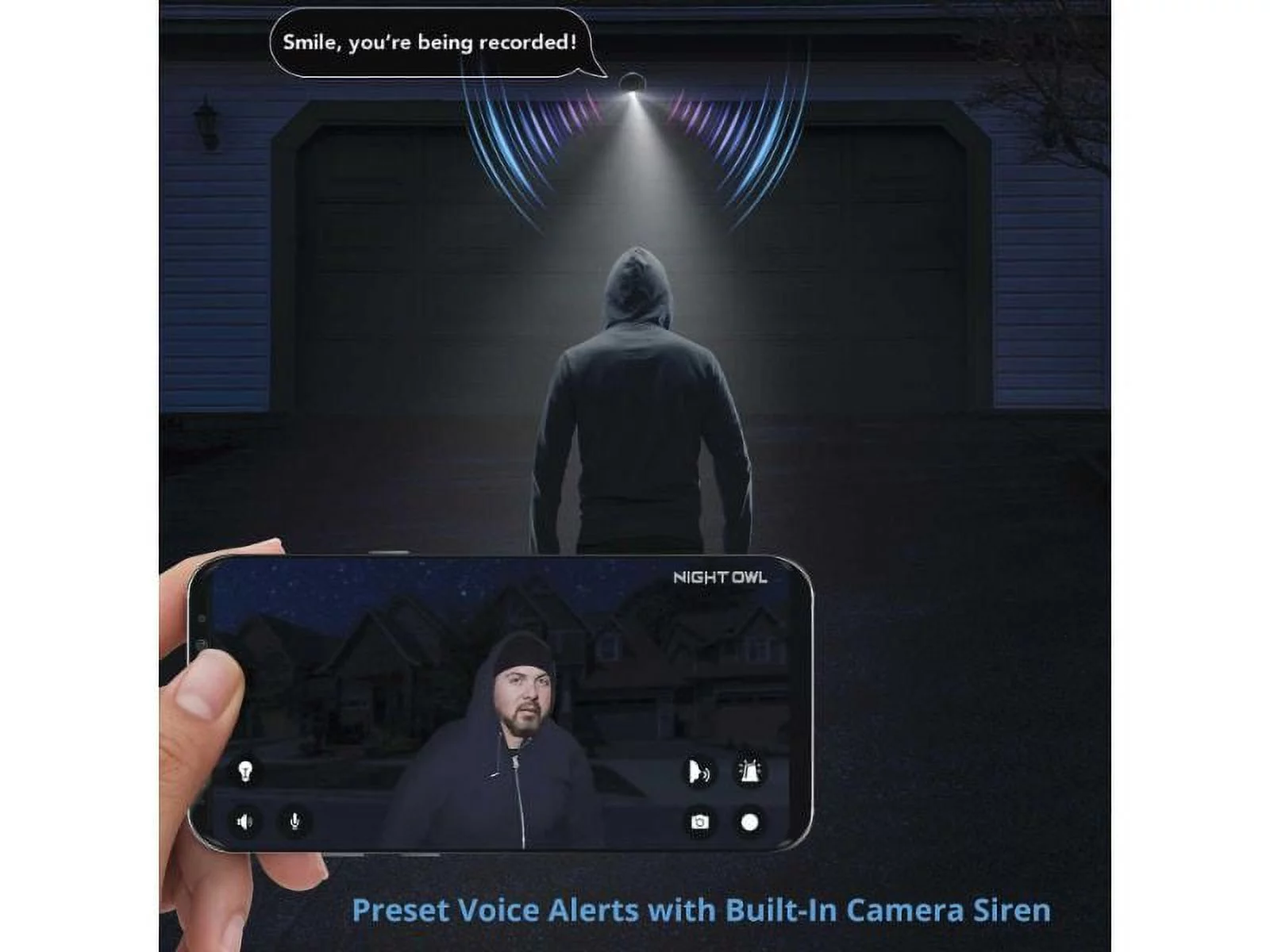 Night Owl CL-BT2D-8-18LSA Expandable 8 Channel Wired Bluetooth DVR with (8) Wired 1080p HD Light Cameras with Audio and 1TB Hard Drive