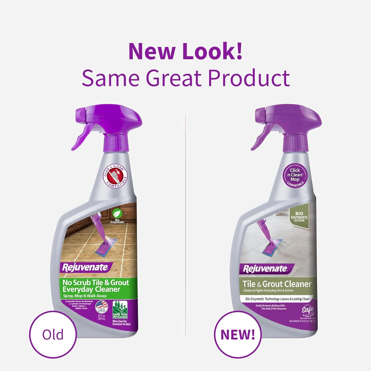 Rejuvenate Bio-Enzymatic Scrub Free Tile and Grout Cleaner Lightens and Brightens Every Time (32oz) 32 Fl Oz (Pack of 1) 1 Pack