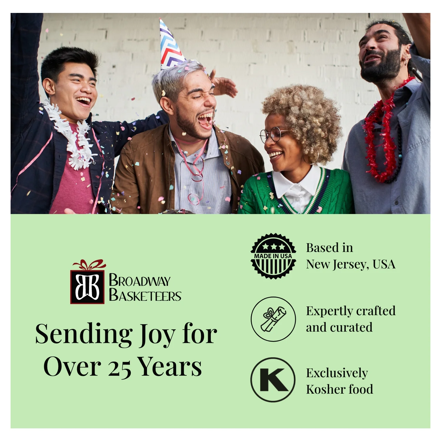 Broadway Basketeers Celebration Gift Tower with Sweets, Nuts and Chocolates