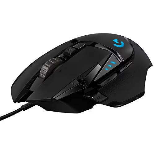Logitech G502 Hero High Performance Wired Gaming Mouse, Hero 16K Sensor, 16,000 DPI, RGB, Adjustable Weights, 11 Programmable Buttons, On-Board Memory, PC/Mac - Black