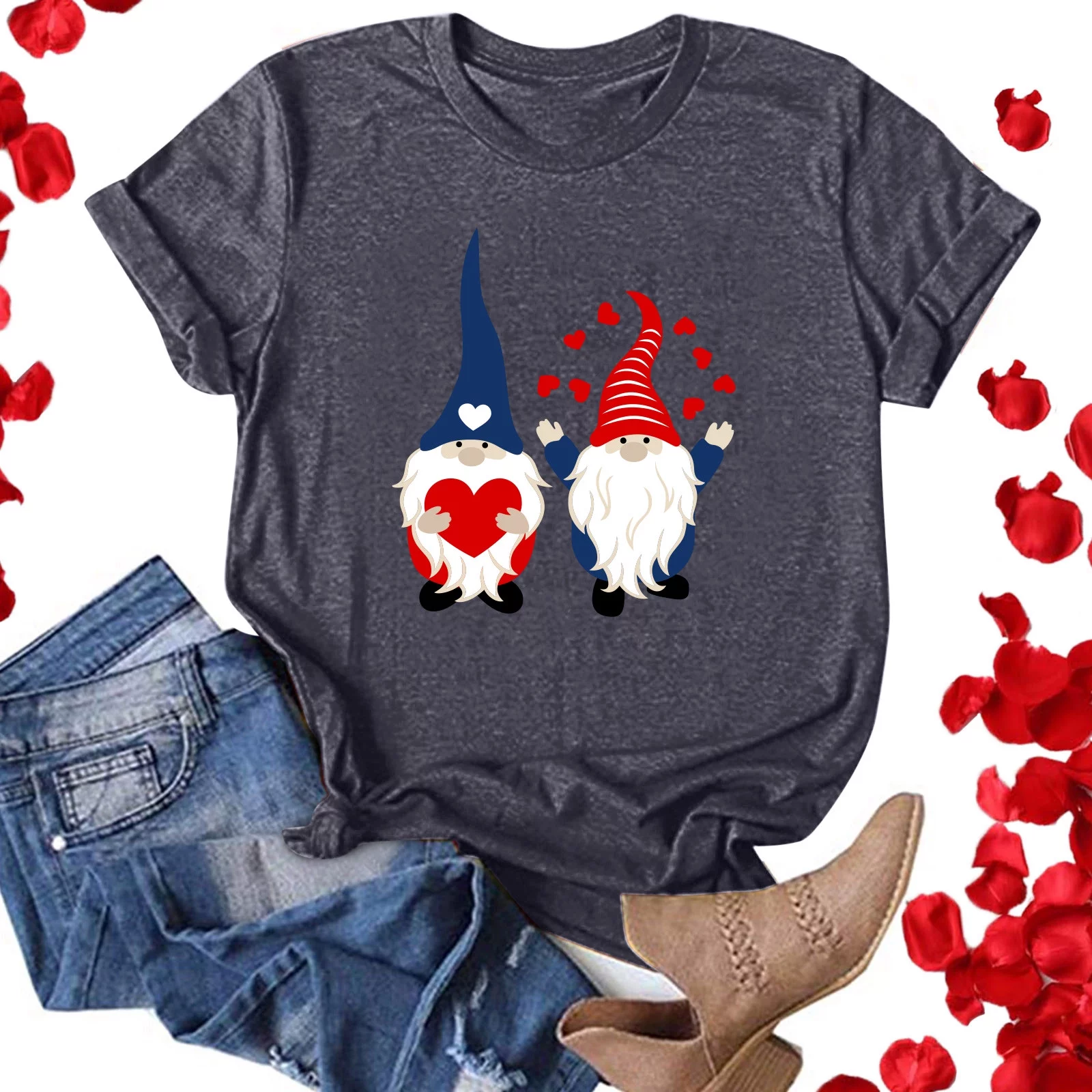 YUHAOTIN Female Satin Tops for Women Women's Casual Printing Short Sleeve Sweatshirt Pullover Blouse Tops Boho Tops for Women Hippie 1960S Tops for Women Trendy Plus Size 3/4 Sleeve