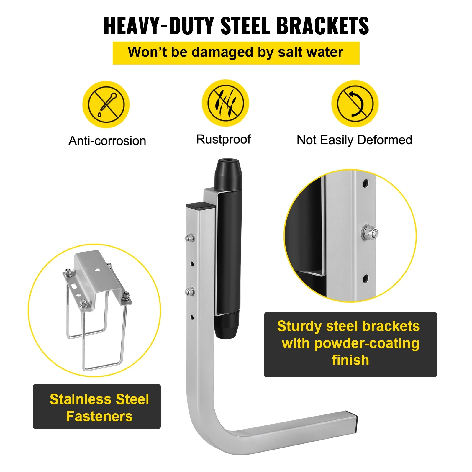 SKYSHALO One Pair Galvanized Steel Trailer Guide ons Boat Trailer Guide-on, 15.6