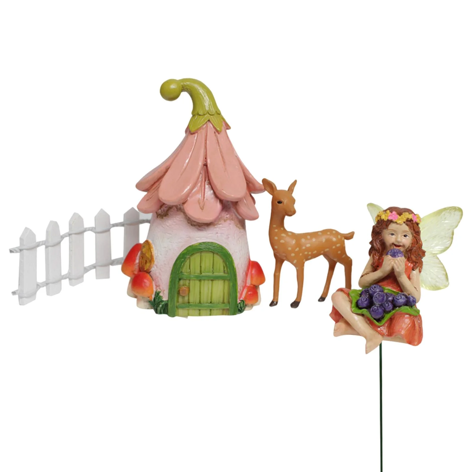 Gazechimp 4 Pieces Resin Statues Accessories Planter Home Outdoor Fairy Garden Statues