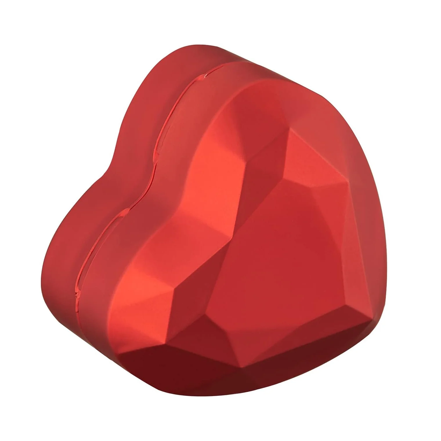Heart Shaped Ring Box LED Light Engagement Ring Boxes Jewelry Gift Box, Red