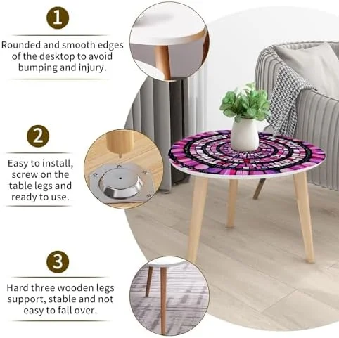 CHDEUSL Small Coffee Nesting  Stained Glass Window Triangle End  Center   Modern   Room Bedroom Balcony