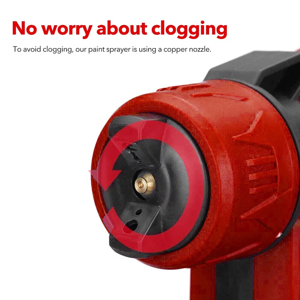 800W Electric Paint Sprayer 800ml Handheld HVLP Spray Gun Home Powerful & Rechargeable DIY Painting Tool
