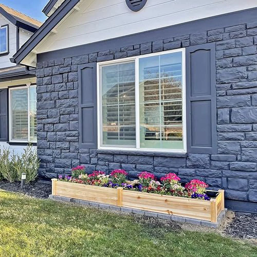 SOLAURA Outdoor 8 ft Wooden Raised Garden Bed Elevated Planter Box Kit Grow Vegetable Flower Herb Gardening, Naturally