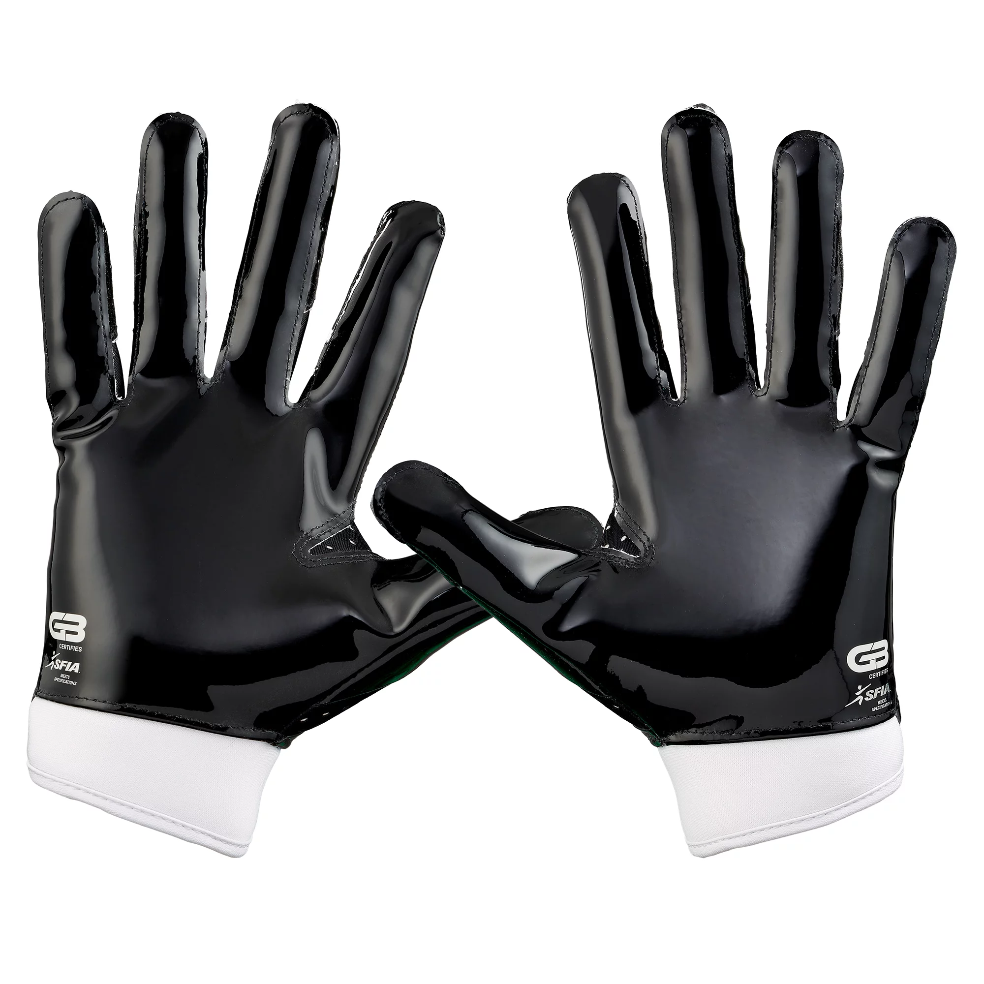 Grip Boost Stealth Solid Color Football Gloves Pro Elite - Adult (Black/White, Large)