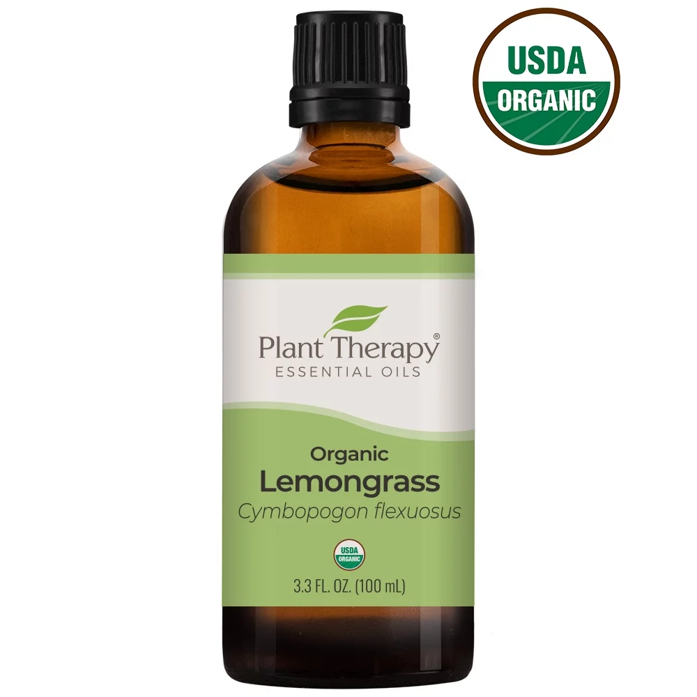Plant Therapy Lemongrass Organic Essential Oil 100% Pure, USDA Certified Organic, Undiluted 100 mL (3.3 oz)