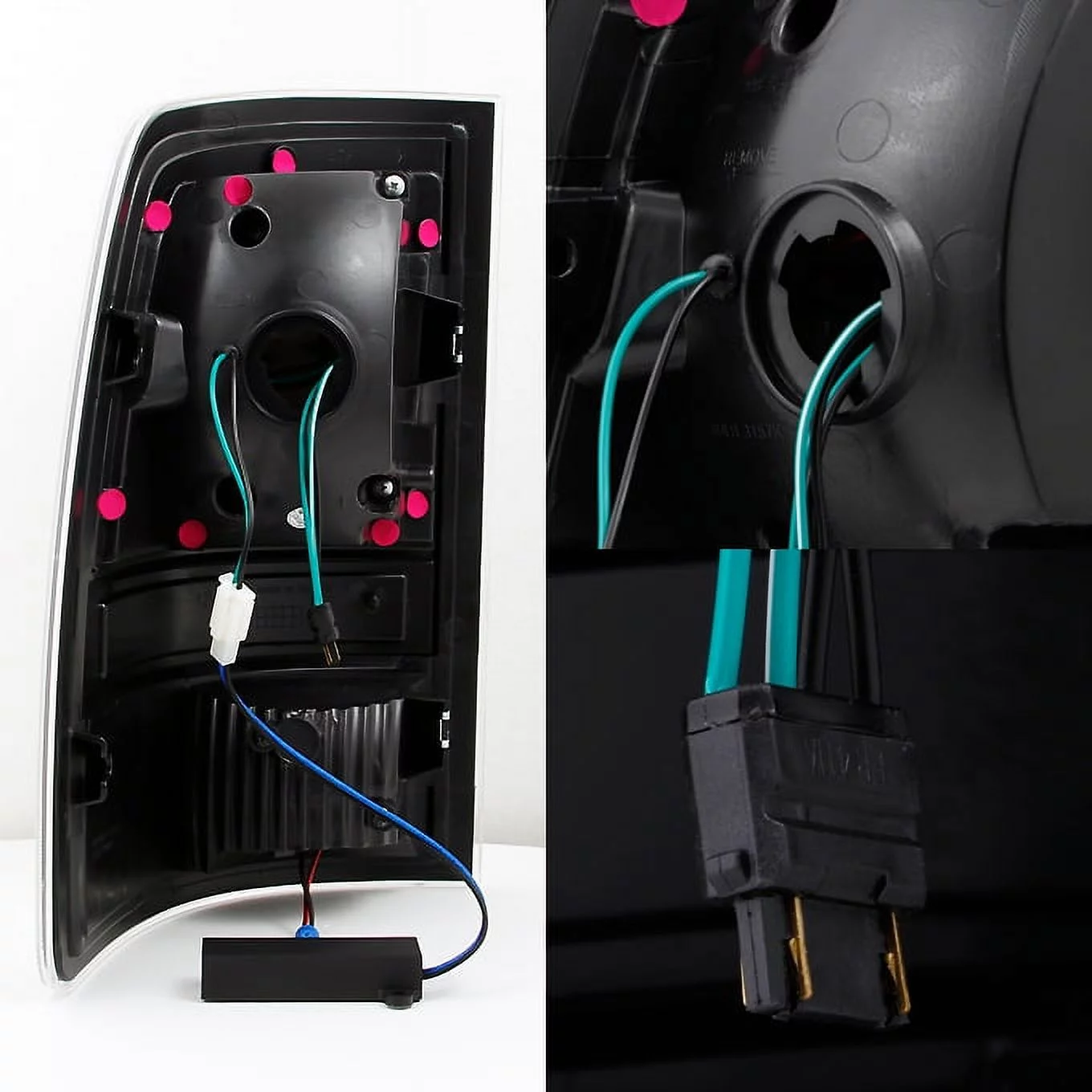 AKKON - For 2009-2018 DODGE RAM 1500 | 10-18 2500 | 3500 C-Shaped Black LED Tail Lights Left + Right Side Replacement Pair Set