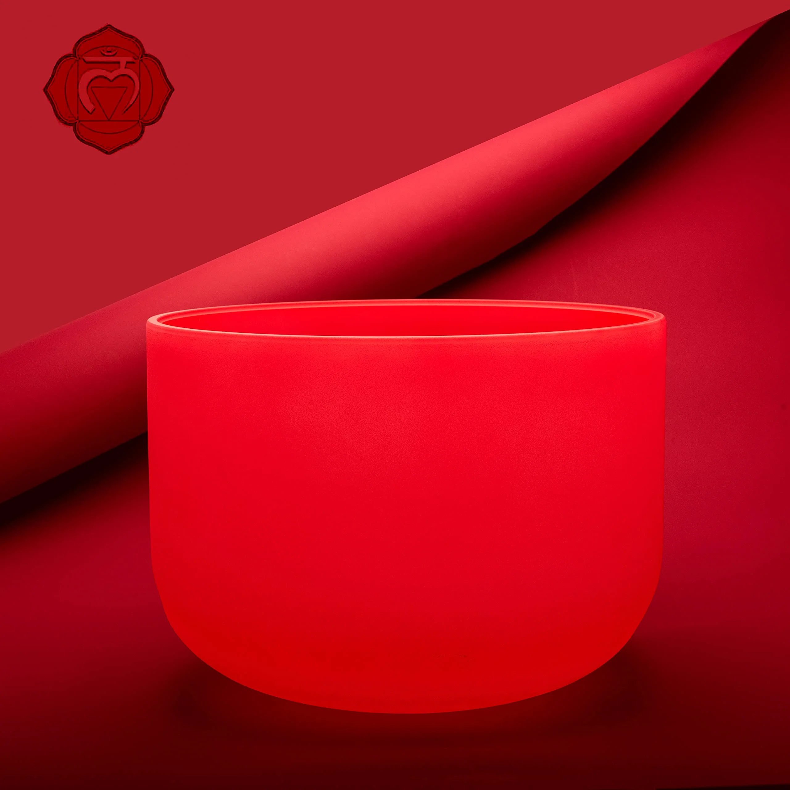 TOPFUND Red C Note 12 inch Crystal Singing Bowl Root Chakra with Heavy duty carrying case and Suede Stick
