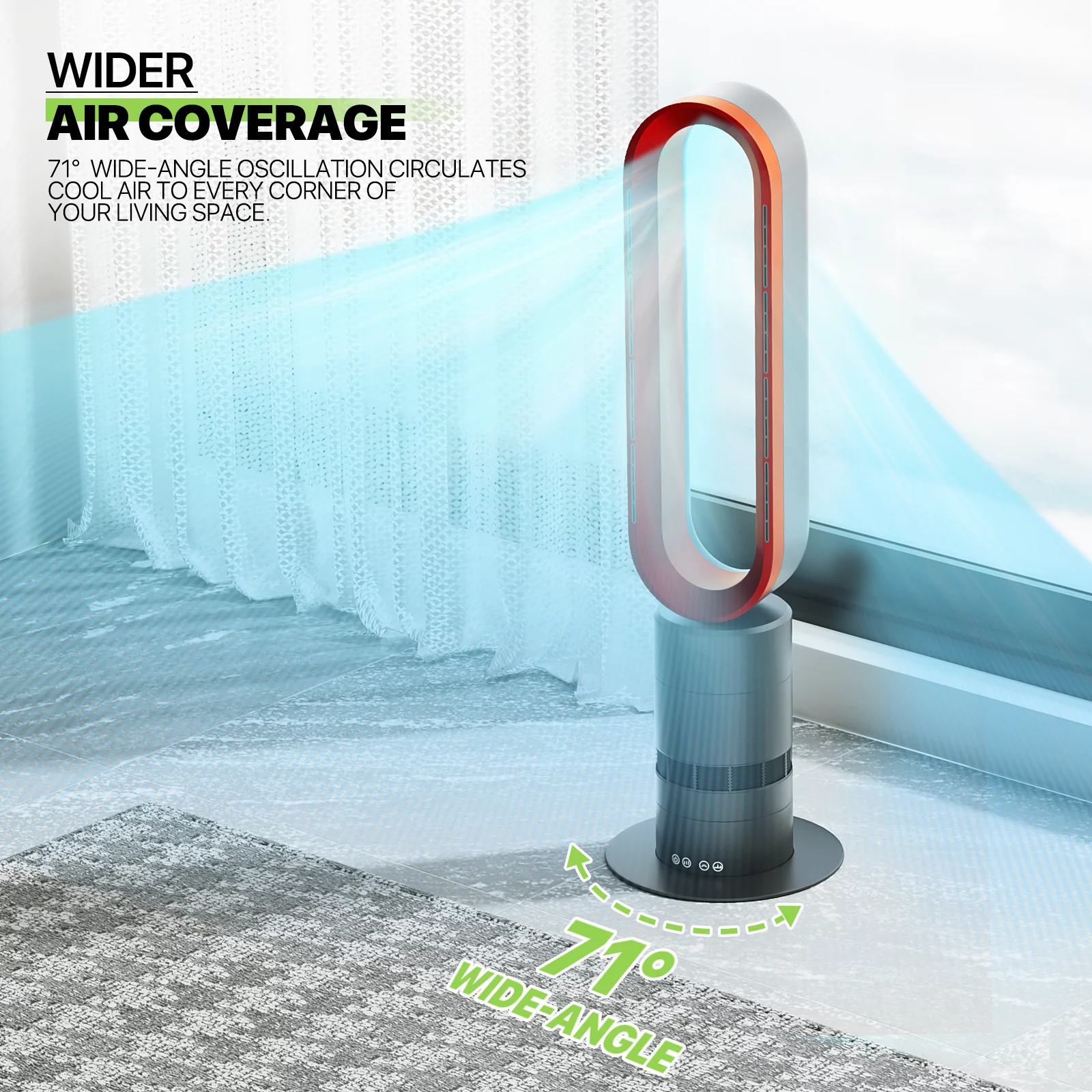 Magshion 2 in 1 Space Heater Bladeless Tower Fan, 31