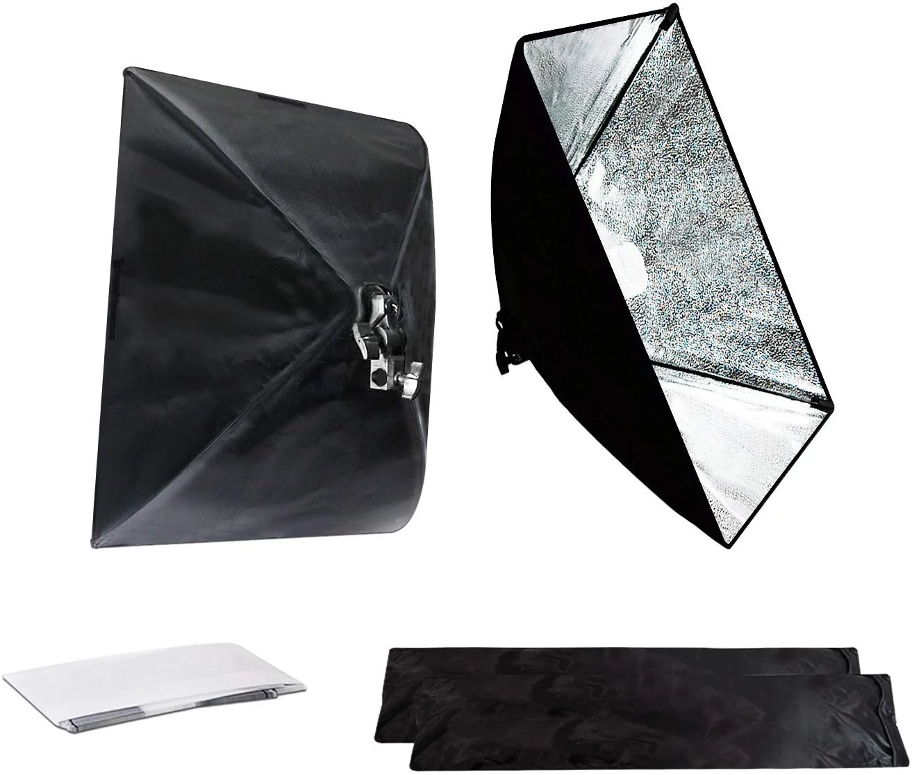 LS Photography 20 x 28 Inch Soft Box Lighting Kit with Bulb Socket, Boom Stand and Slope Arm Bar, 1200W Output Softbox Light for Video Camera Photography, Photo Portrait Studio, WMT1189