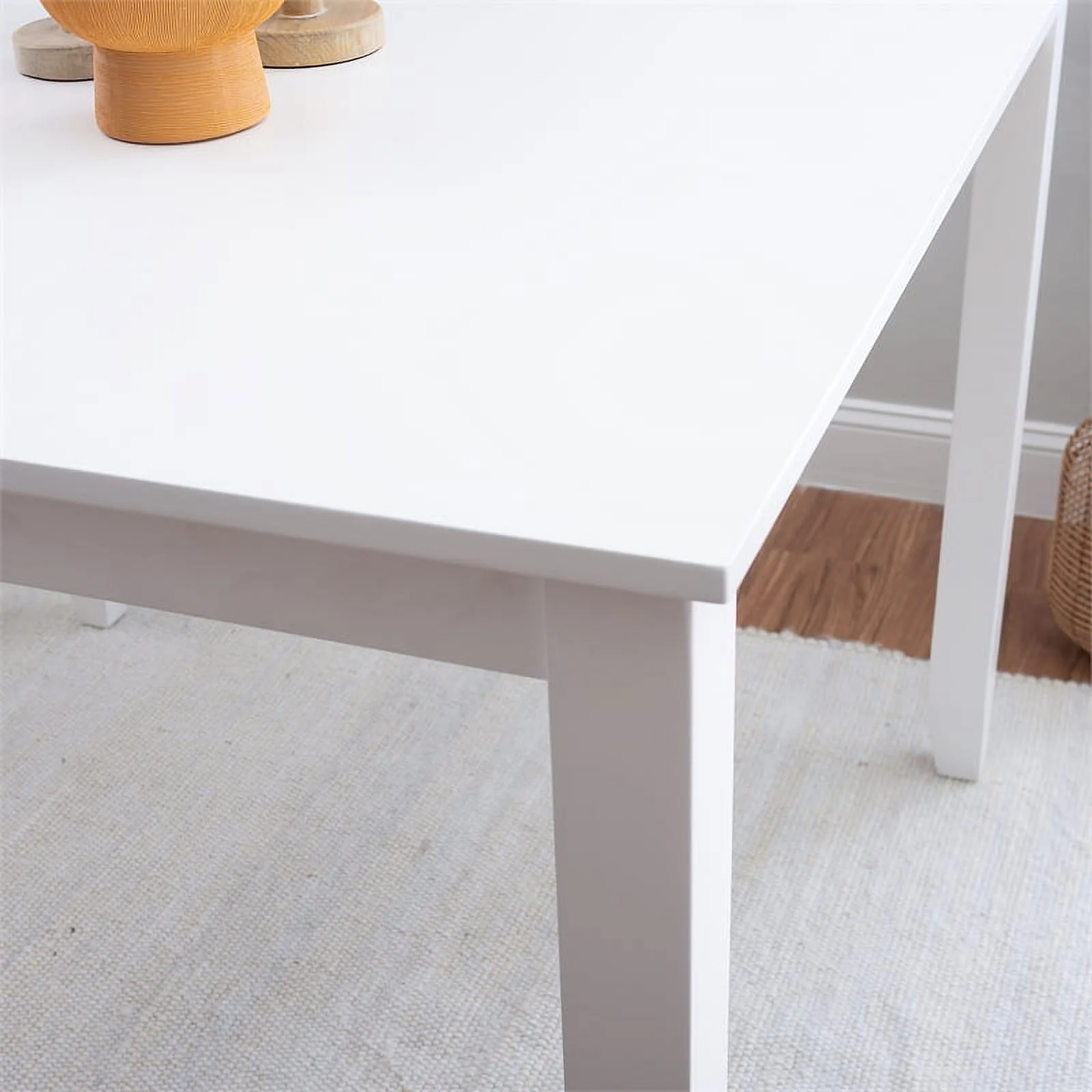 Pemberly Row Wood Casual Square Counter Height Dining Table Seats 4 in White